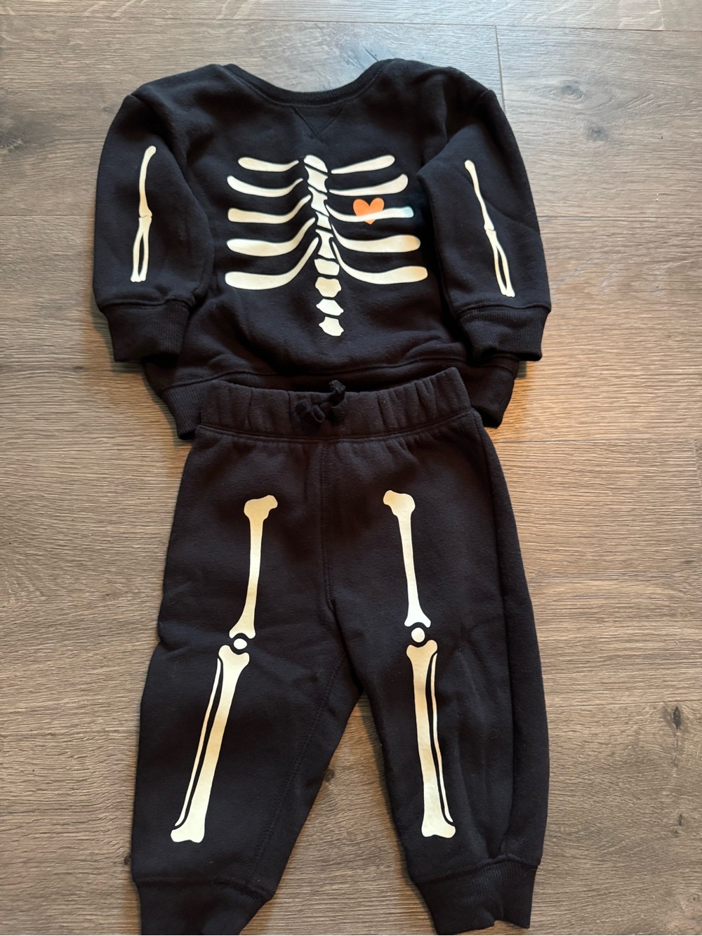 Jumping Beans Black Skeleton Sweatshirt and Joggers